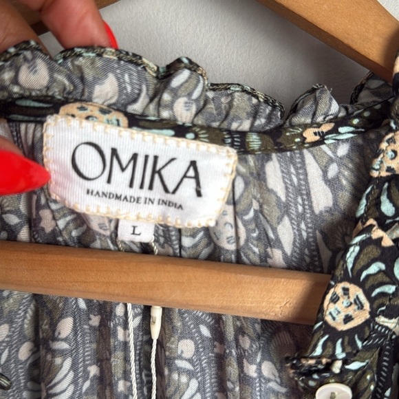 TUCKERNUCK OMIKA Wilora Double Ruffle Sleeve Mini Dress, Malia Pistachio Large - Picture 6 of 16